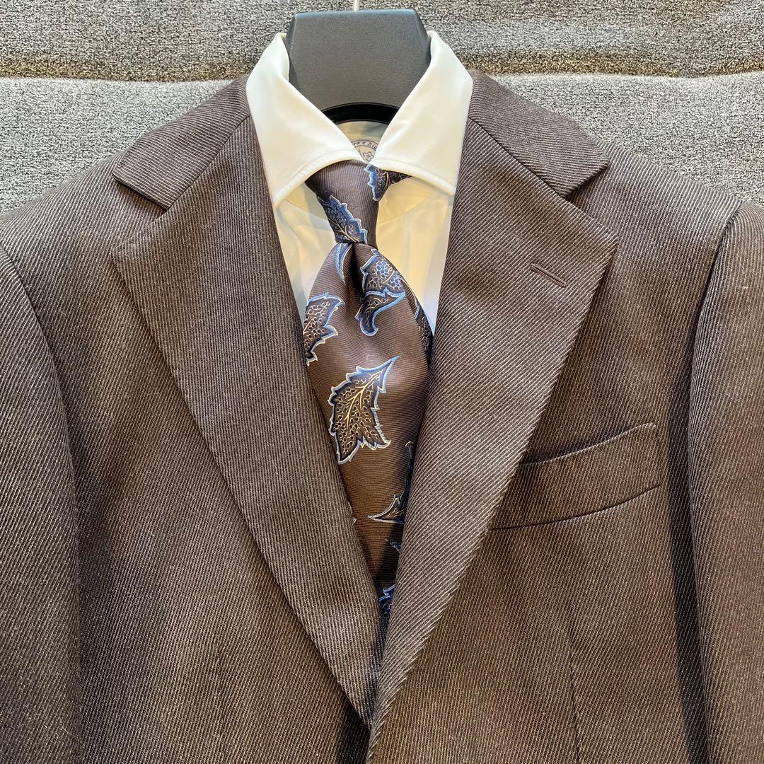 【美品】BEAMS F / キャバルリーツイル ダークブラウン スーツ