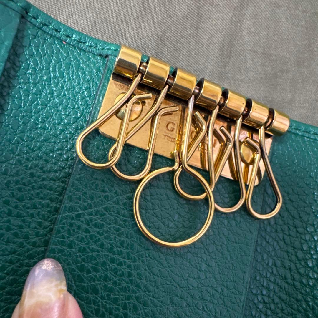 【限定価格】GUCCI バンブー GGマーモント 6連キーケース