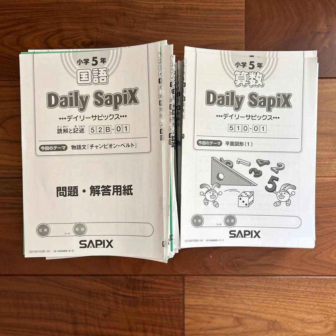 未記入　サピックス　小5 国語算数