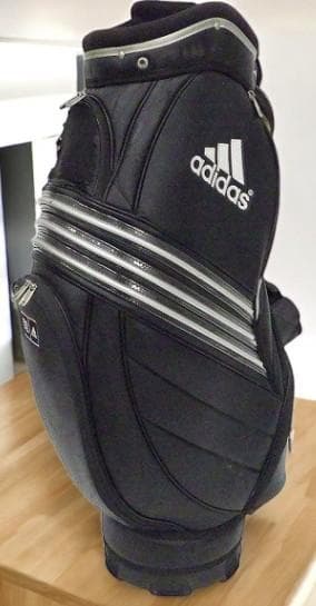送料無料/美品　adidas ブラック キャディバッグ ストライプデザイン
