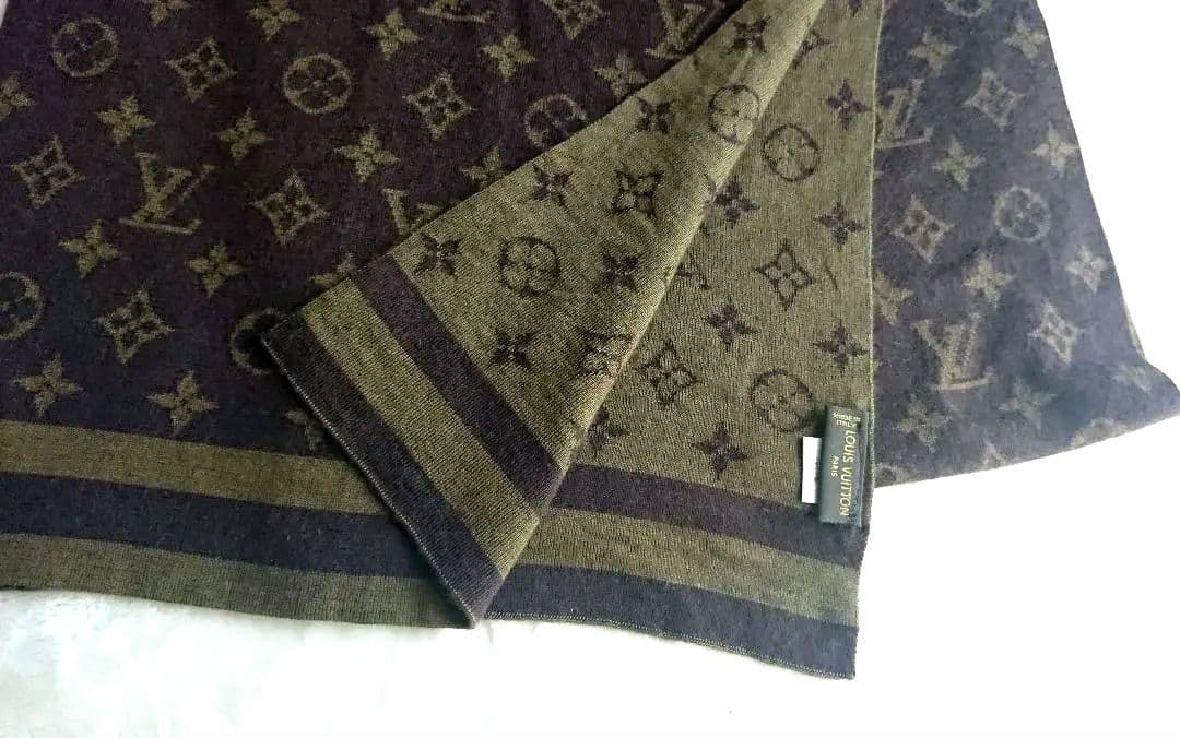 れ*い様 ルイヴィトン　マフラー　最高級素材カシミヤ70% シルク30%　モノグ