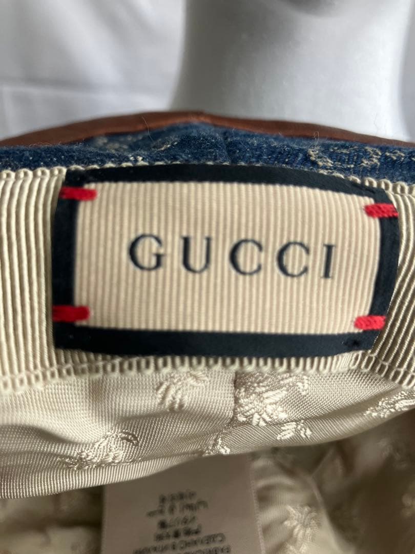 グッチ　GGパターン デニム バケットハット