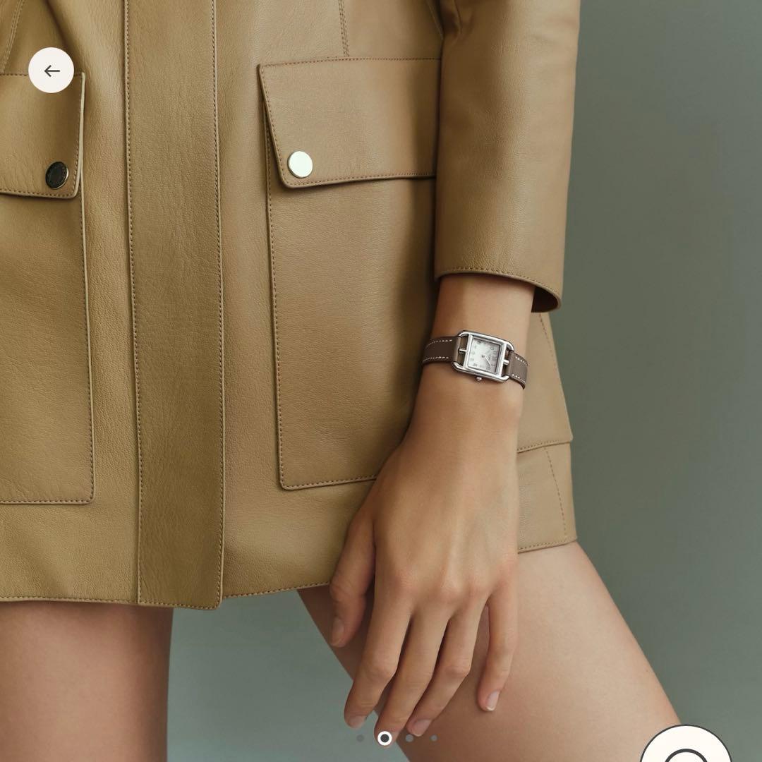 新品未使用　エルメス ケープコッド エトゥープ 腕時計　ストラップ脱着金具付き