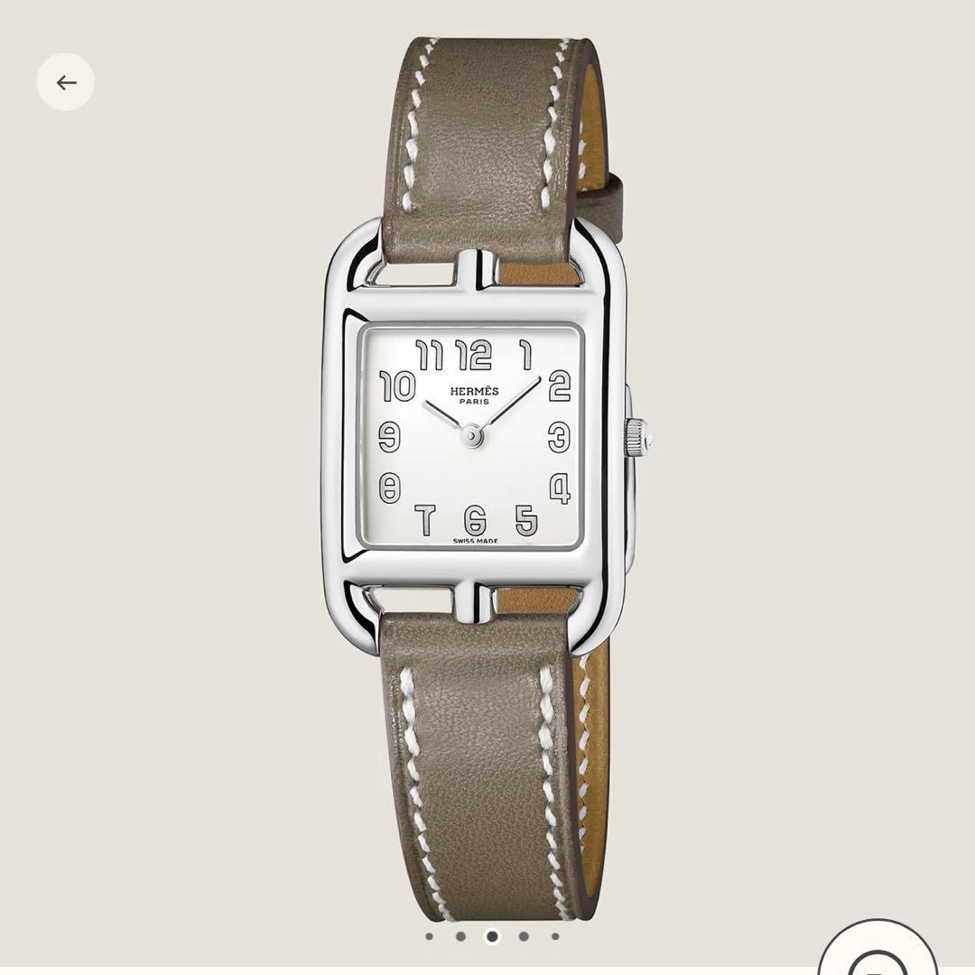 新品未使用　エルメス ケープコッド エトゥープ 腕時計　ストラップ脱着金具付き