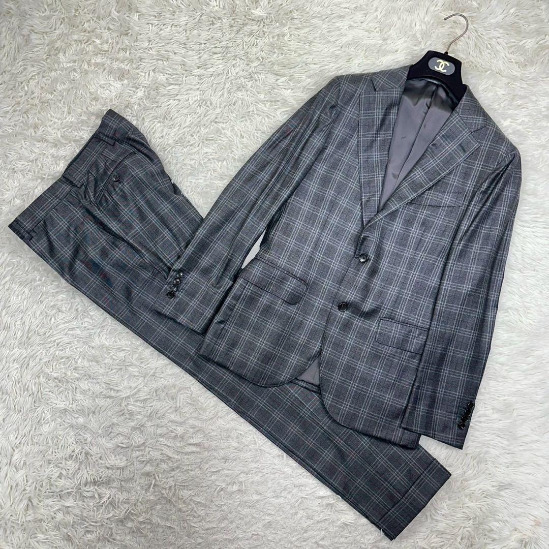 美品✨ EDIFICE ロロピアーナ ビジネススーツ チェック柄 46 M相当