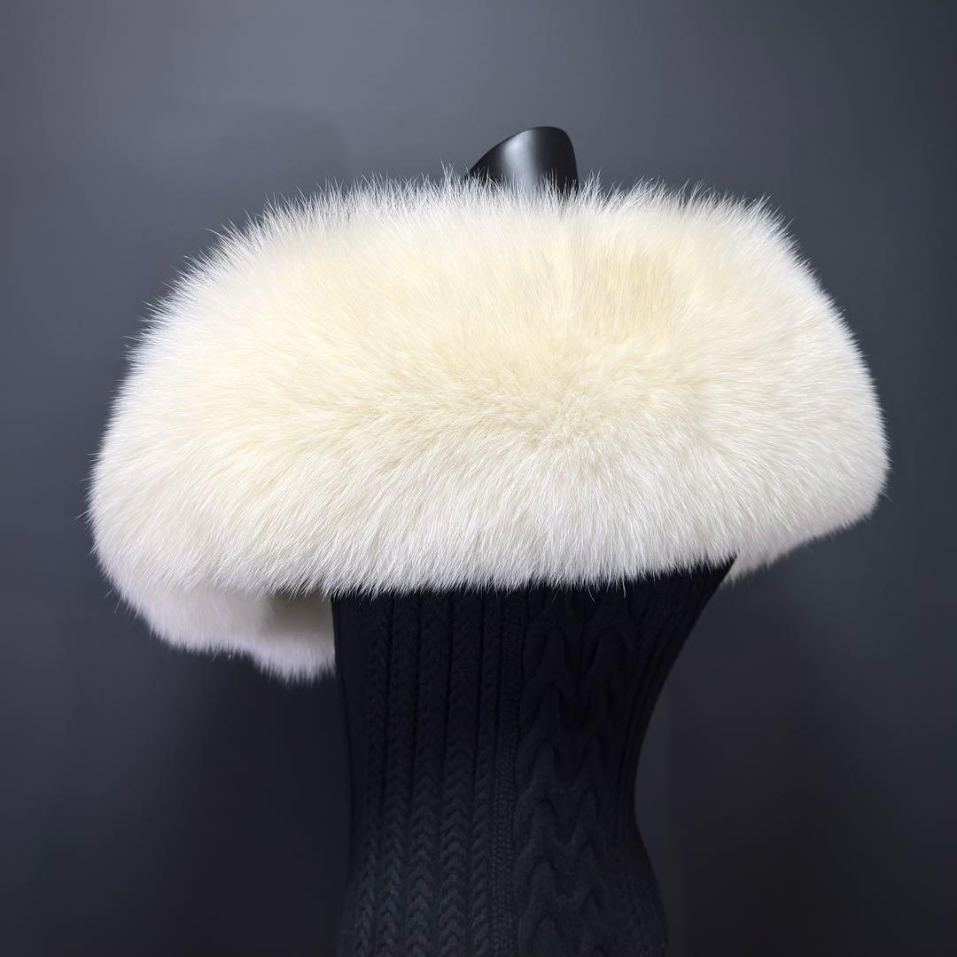 【白華】SAGA FURS サガファー ファーショール ホワイトフォックス 雪凛