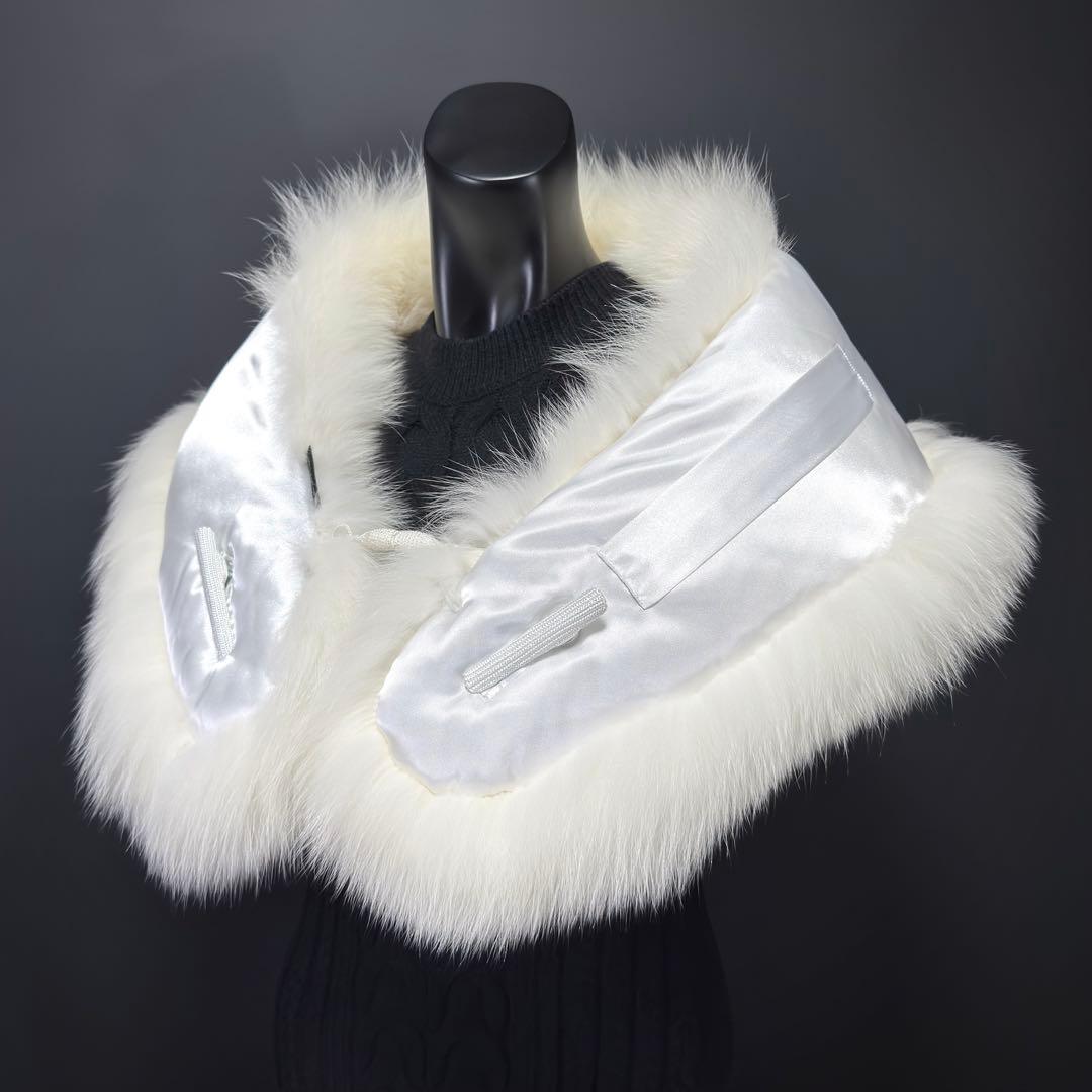 【白華】SAGA FURS サガファー ファーショール ホワイトフォックス 雪凛