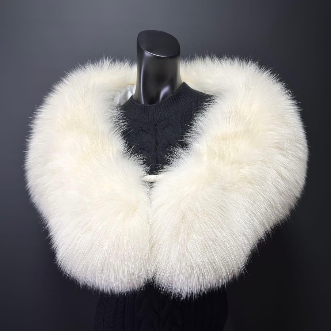 【白華】SAGA FURS サガファー ファーショール ホワイトフォックス 雪凛