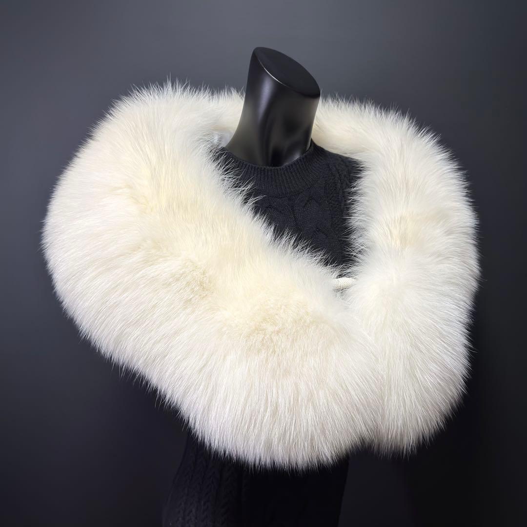 【白華】SAGA FURS サガファー ファーショール ホワイトフォックス 雪凛