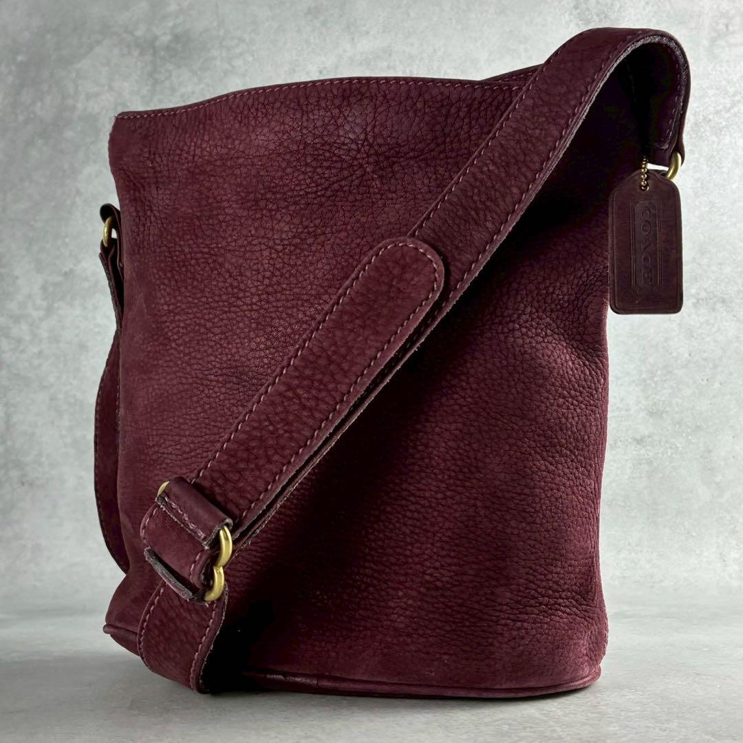 ✨稀少カラー✨美品✨オールドコーチ　バケットバッグ　肩かけ　ヌバックレザー