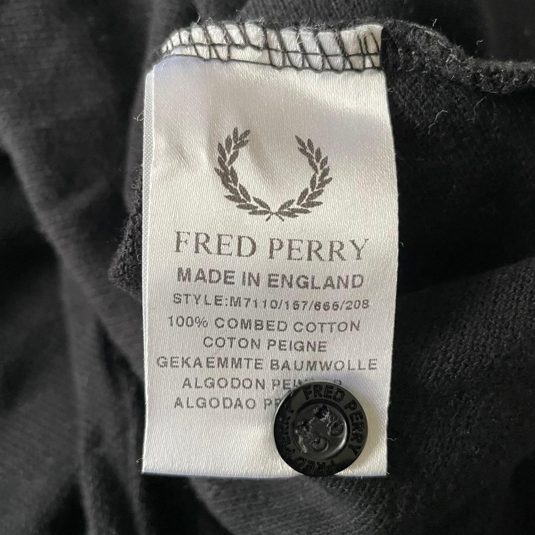 FRED PERRY フレッドペリー ポロシャツ 長袖 イングランド製 黒金