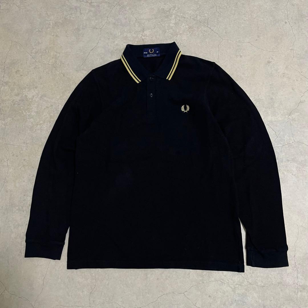FRED PERRY フレッドペリー ポロシャツ 長袖 イングランド製 黒金