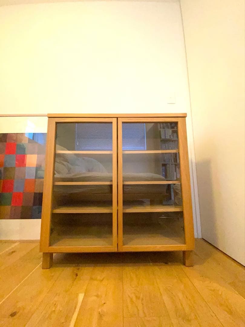 ✴︎都内引き取りのみ✴︎MUJI✴︎木製食器棚 ✴︎ガラス扉 ✴︎廃盤✴︎希少品✴︎オーク突板