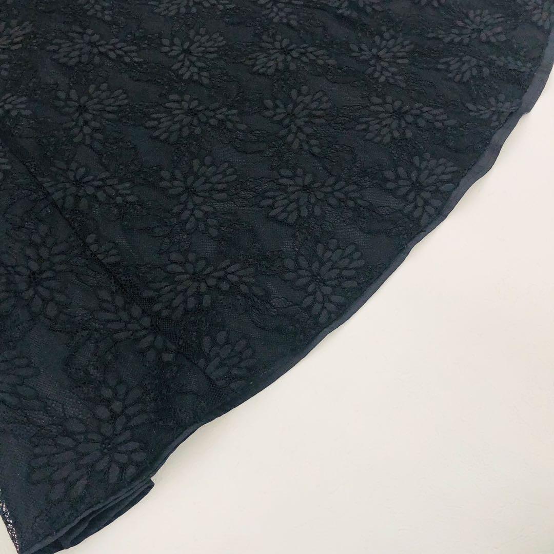 kaene カエン　オールレースメロウワンピース　総レース　ドレス　黒　40