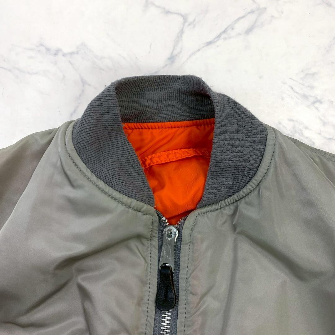 希少カラー★ 90s USA製 ALPHA MA-1 シルバー XL　D924