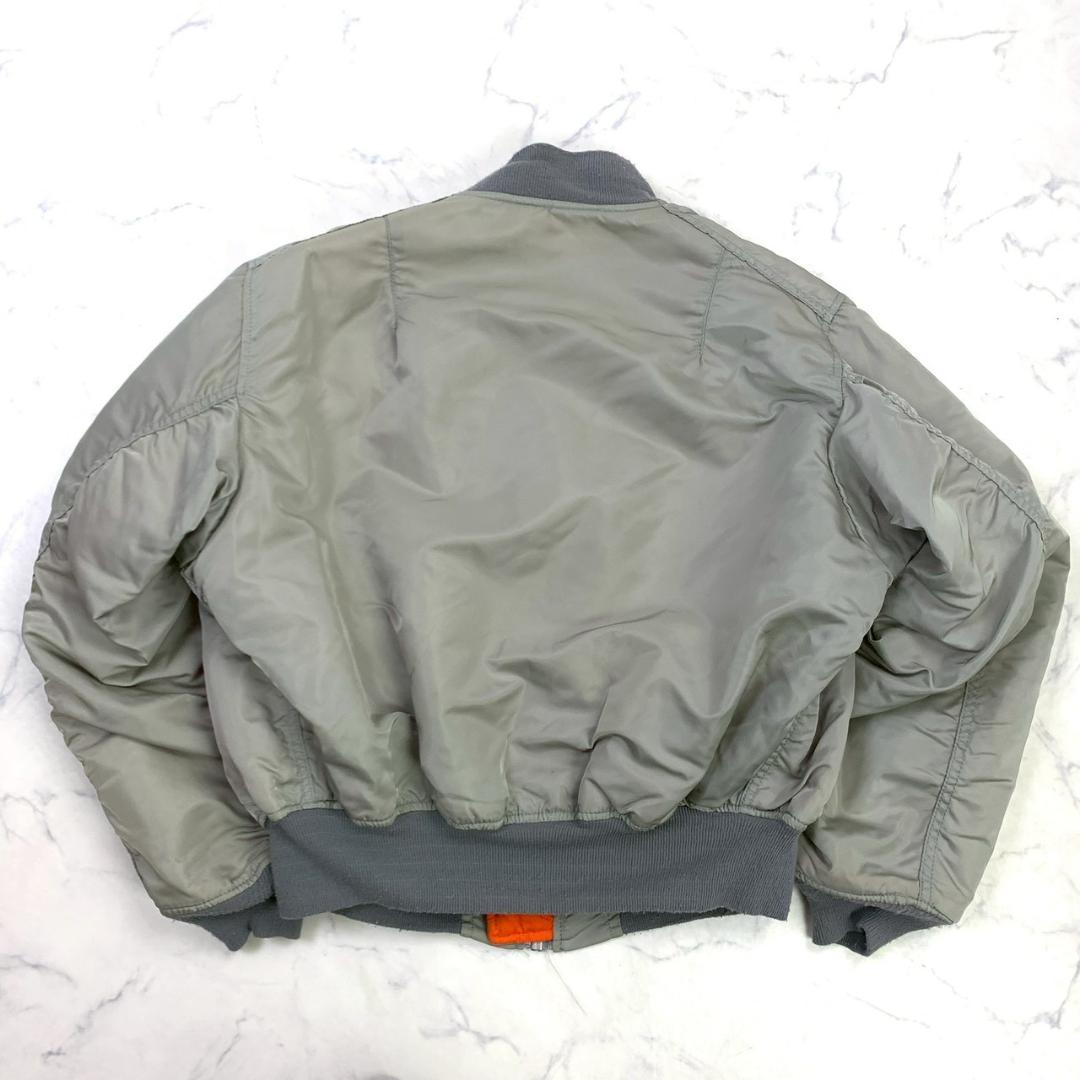 希少カラー★ 90s USA製 ALPHA MA-1 シルバー XL　D924