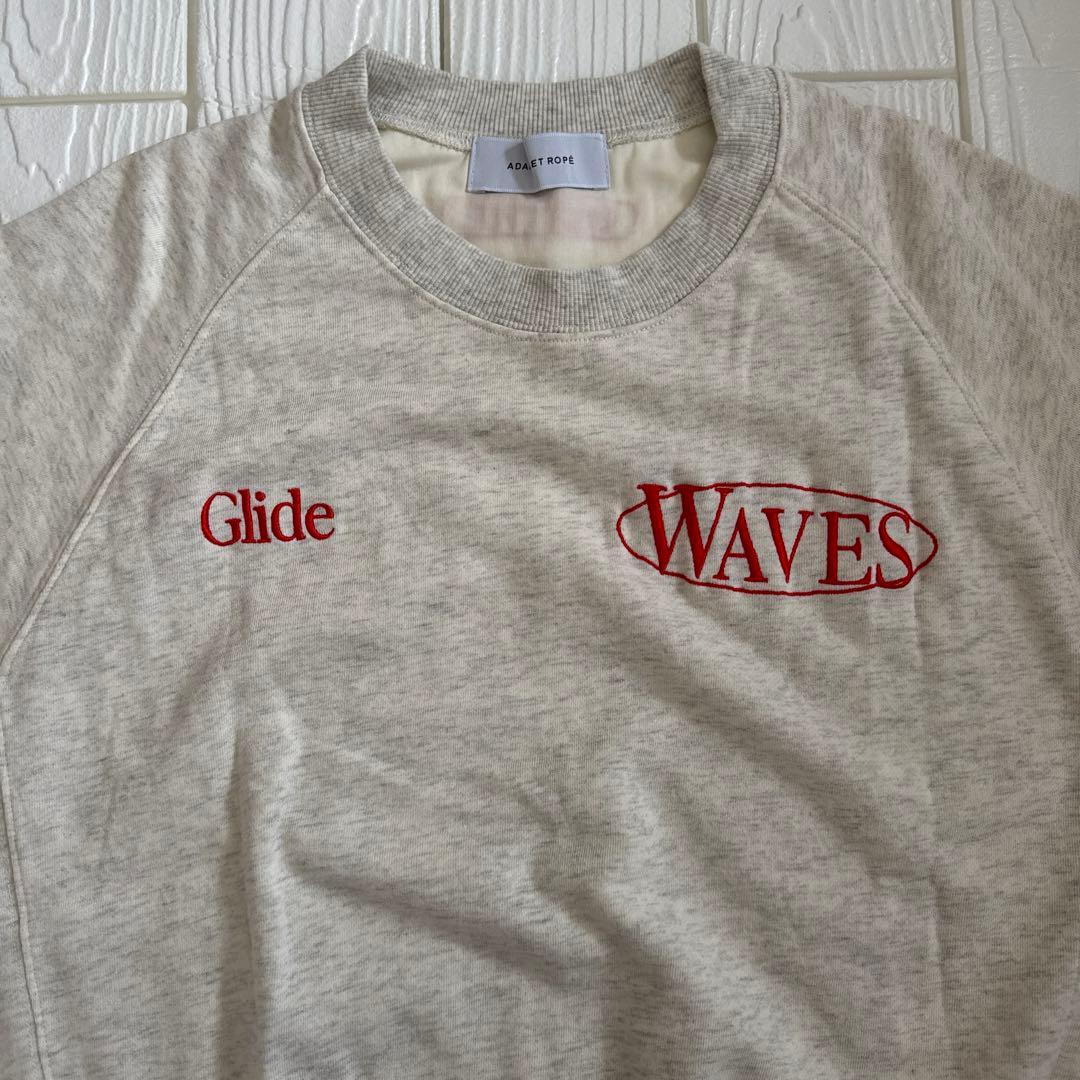 アダムエロペ　ADAM ET ROPE ハーフスリーブスウェット　アイボリー