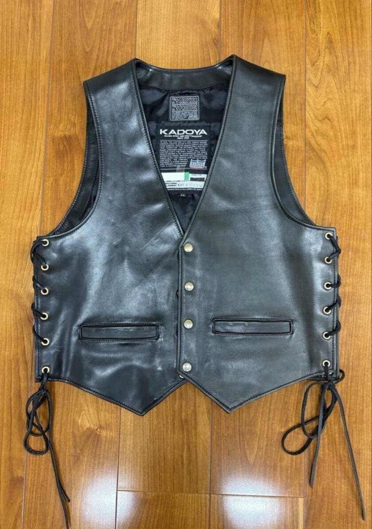 KADOYA ブラックレザーベスト