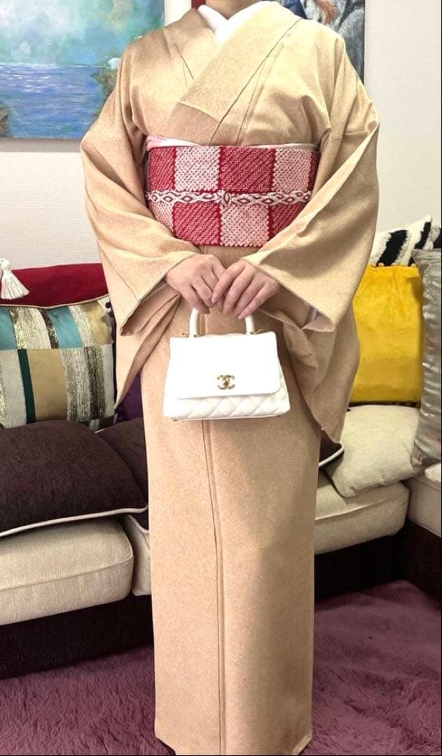 美品◆ゑり萬◆祇園絞り名古屋帯/芸妓舞妓御用達/佳つ乃愛用品/疋田菊唐草京都限定