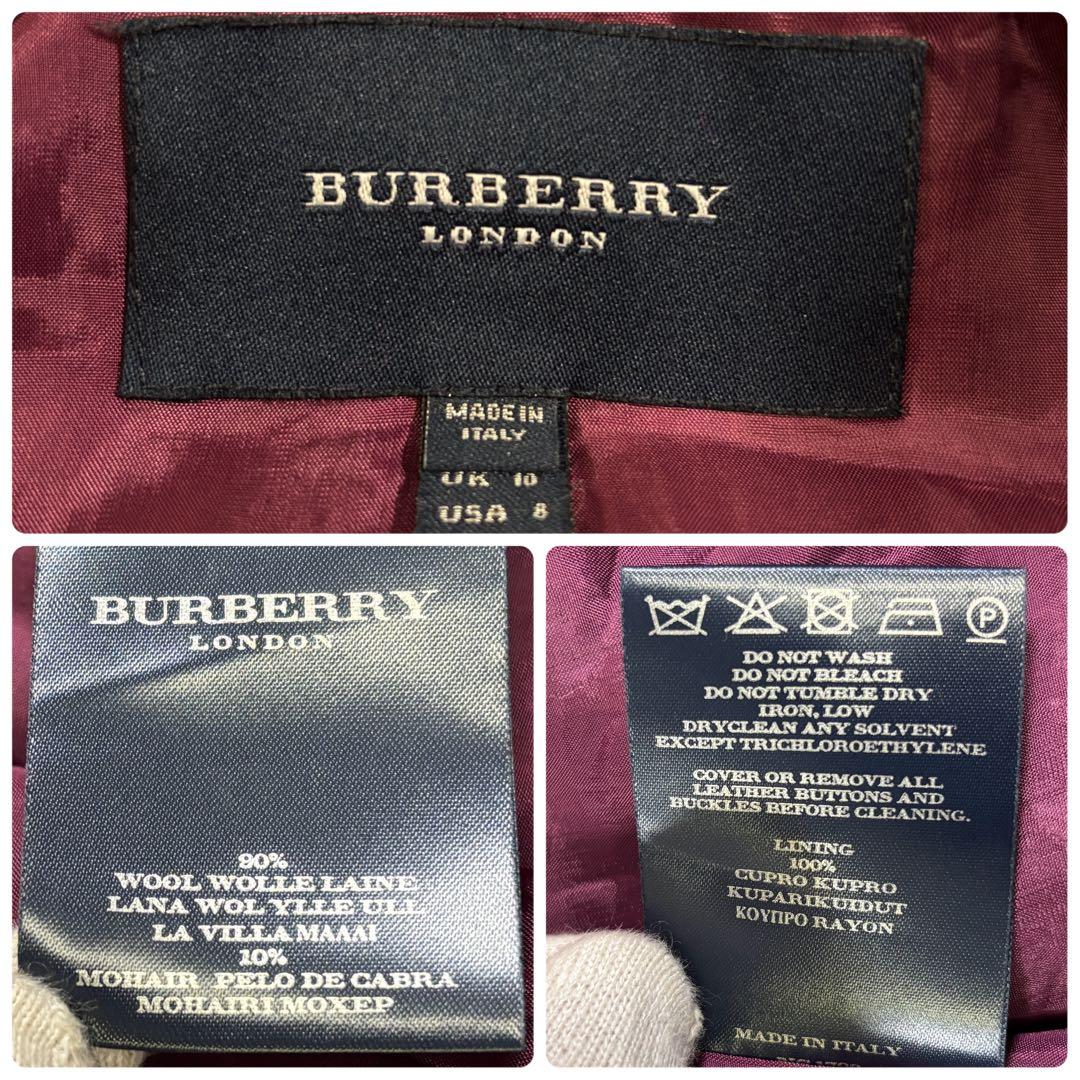 バーバリーロンドン　チェック柄　イタリア製　ウール　モヘヤ　ウール　コート