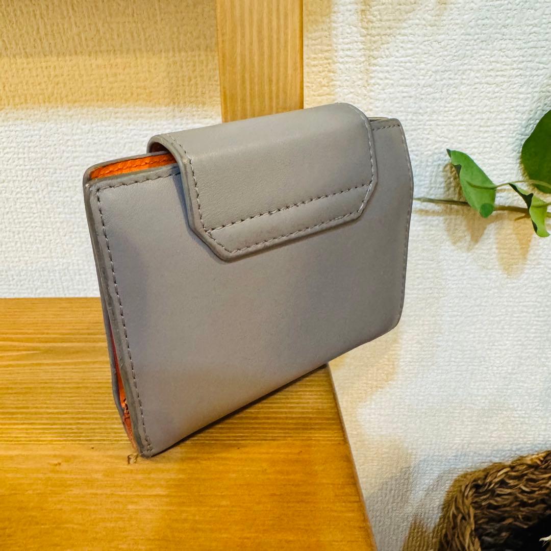 DIESEL ディーゼル 二つ折り財布 グレー バックル