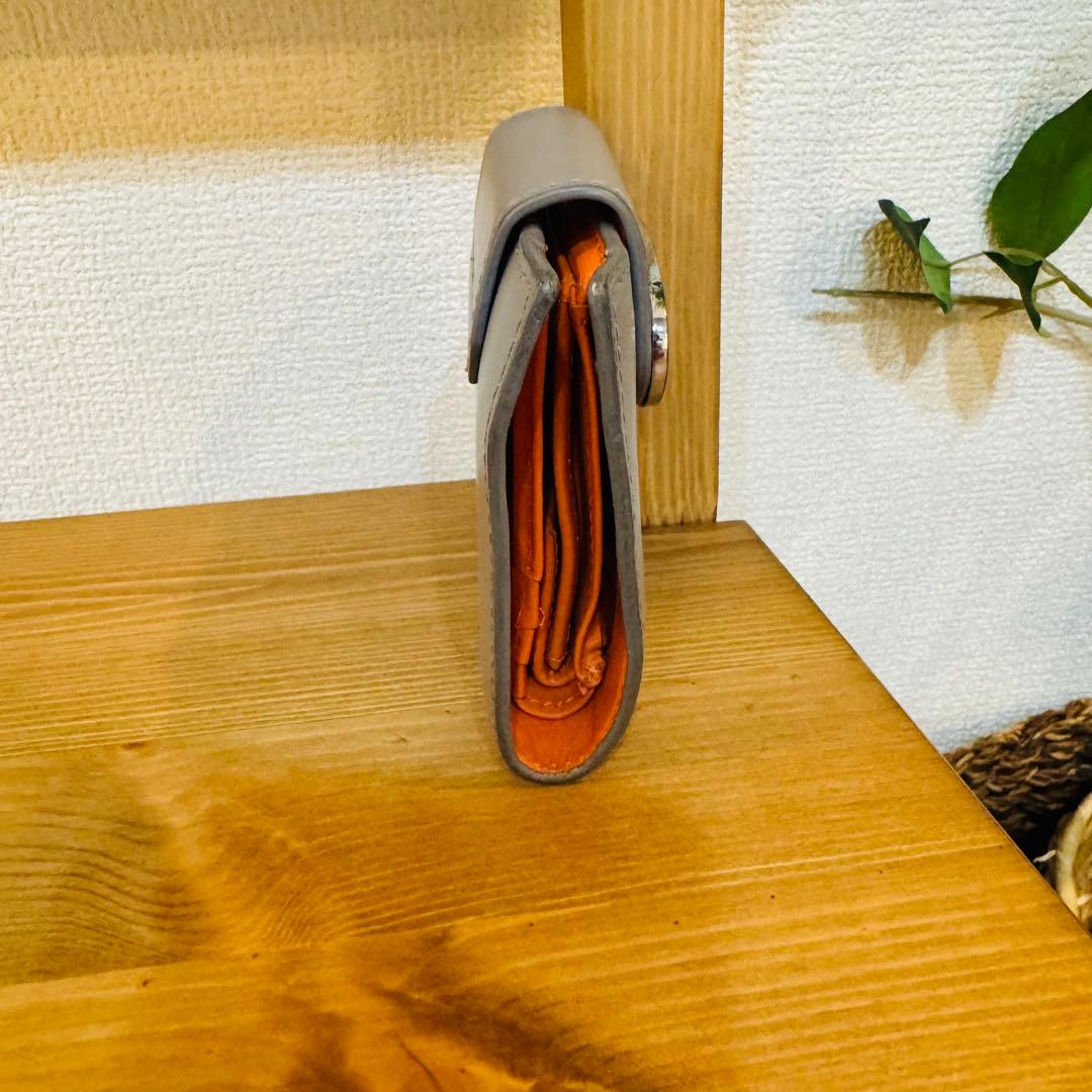 DIESEL ディーゼル 二つ折り財布 グレー バックル