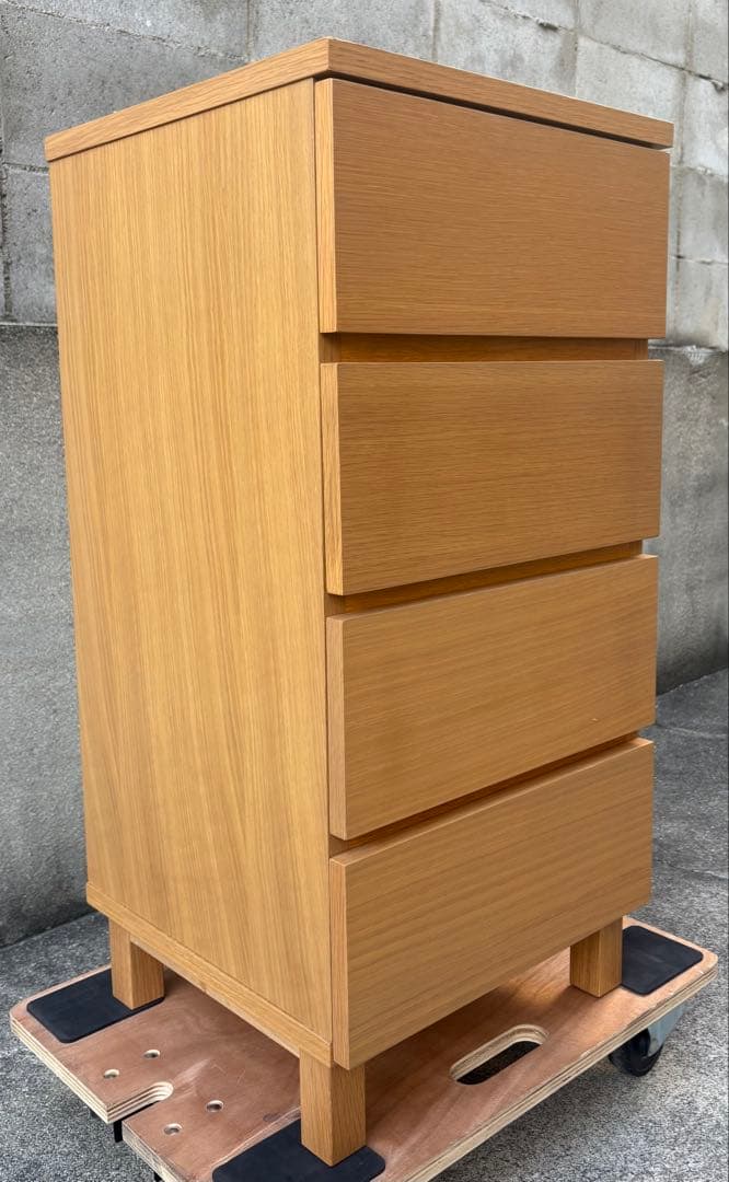 【廃盤 希少品】無印良品 ４段チェスト 足つき タモ材 値下げ！