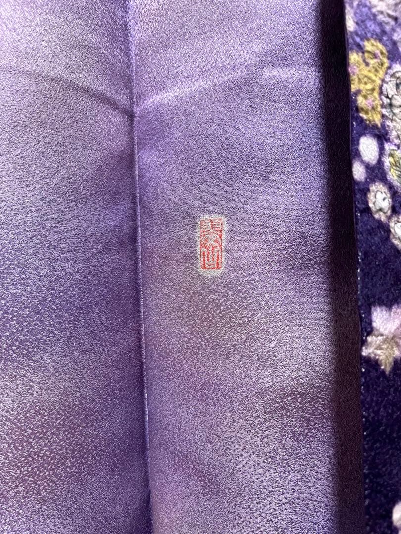 桐屋 翠山工房 藤色 丹後ちりめん 辻が花 訪問着 正絹 状態良好