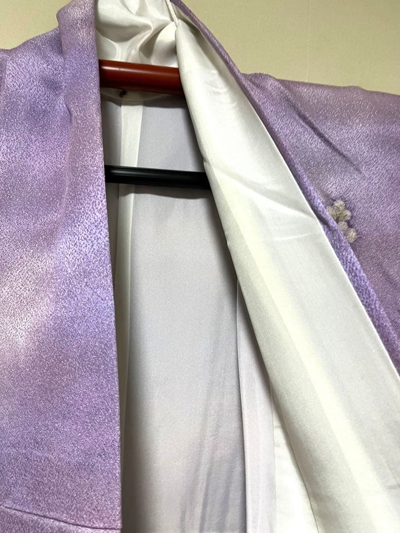 桐屋 翠山工房 藤色 丹後ちりめん 辻が花 訪問着 正絹 状態良好