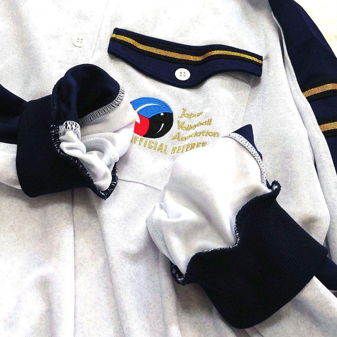 【良品】asics 日本バレーボール協会 長袖ポロシャツ グレー Mサイズ