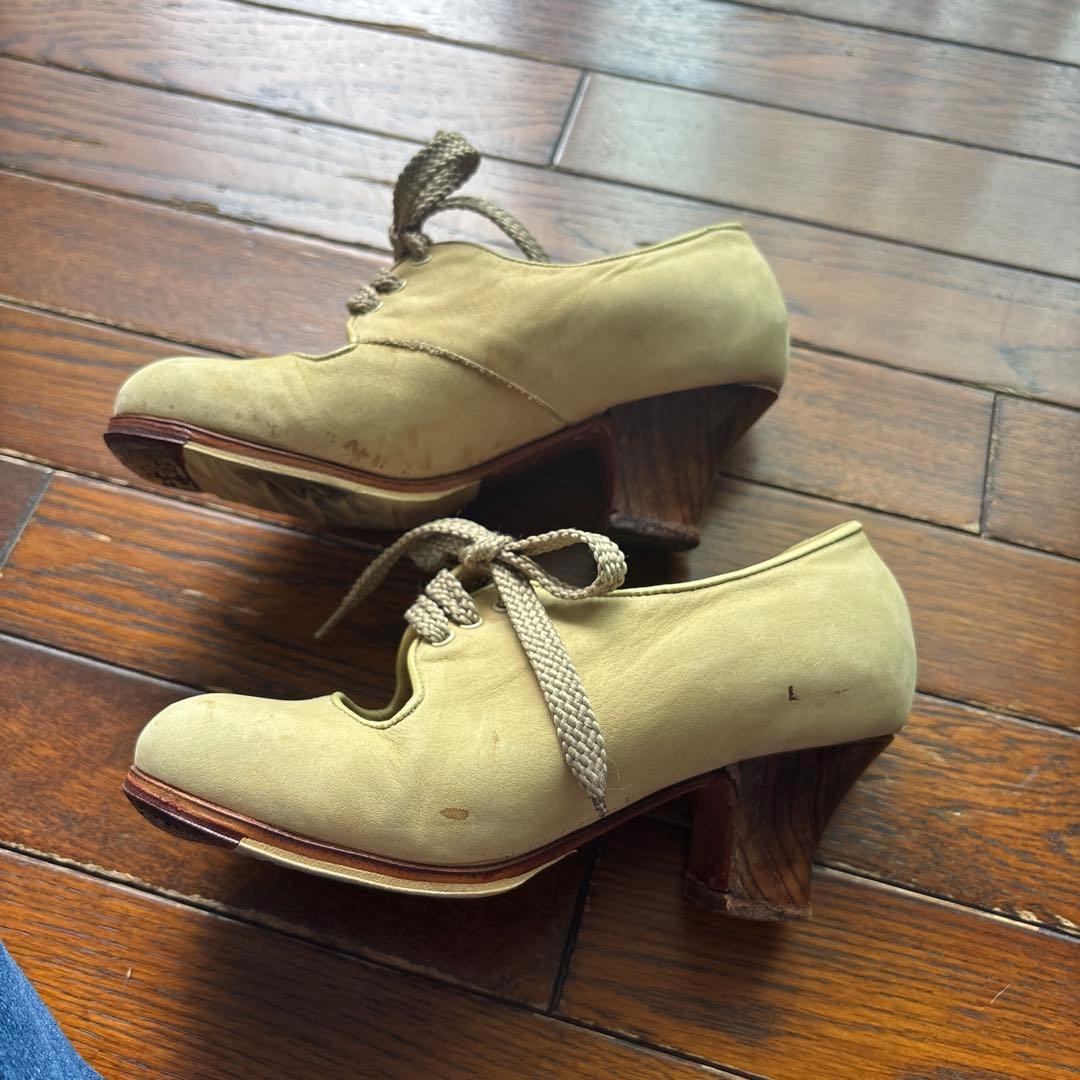 Senovilla フラメンコシューズ ベージュ ヌバック(32.5)