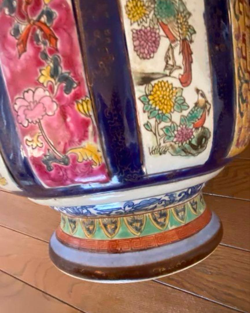 中国清末民国時代　山水人物　粉彩大花瓶　高さ49cm