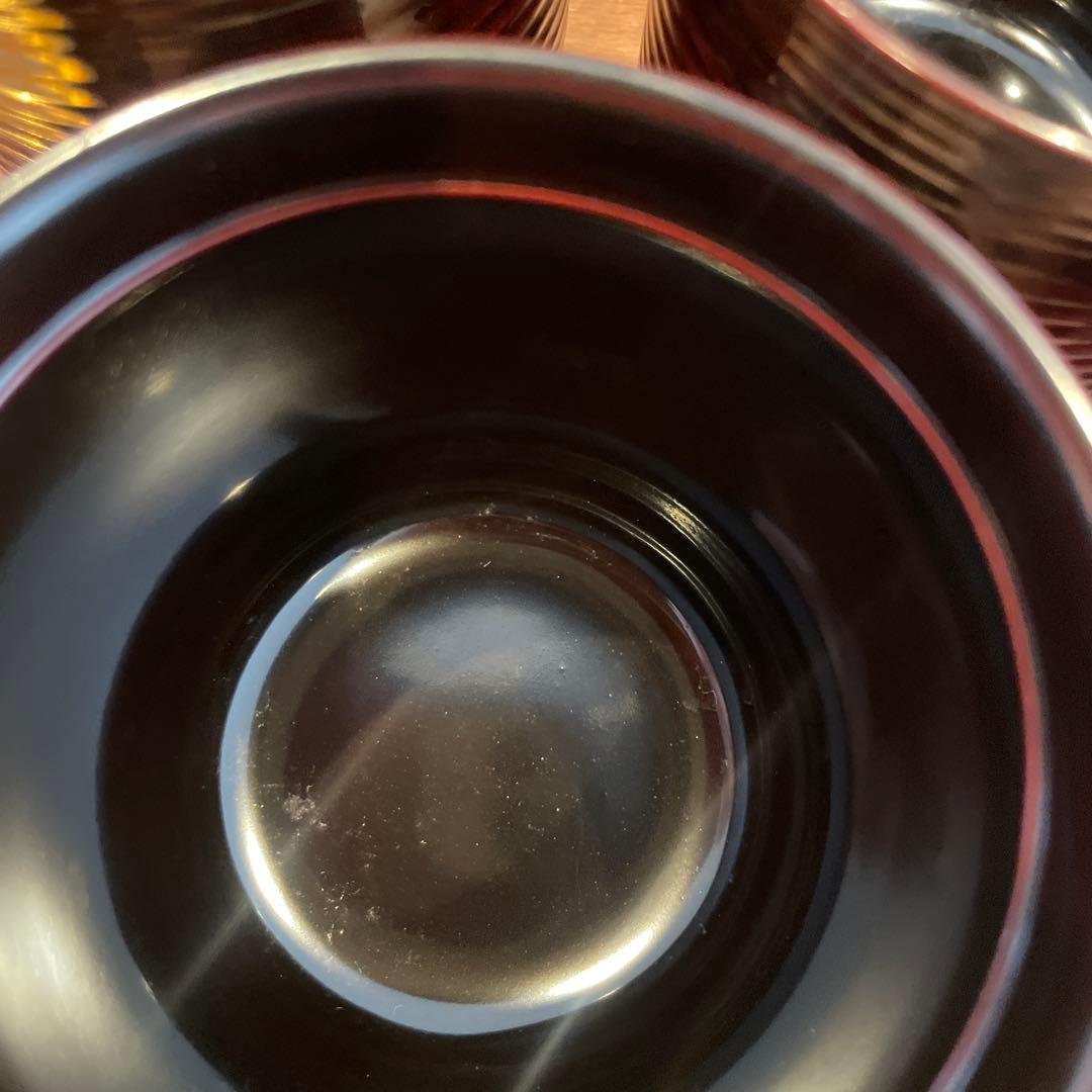 越前塗 吸い物椀 小吸物椀 五客セット 溜塗り蓋付き椀