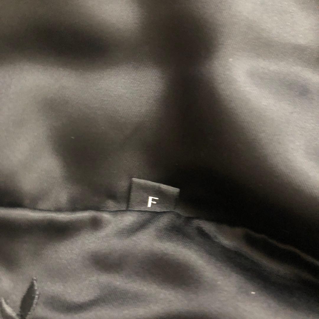 【SAGAMINK サガミンク】ファーコート（フリー）花刺繍　ブラック　銀タグ