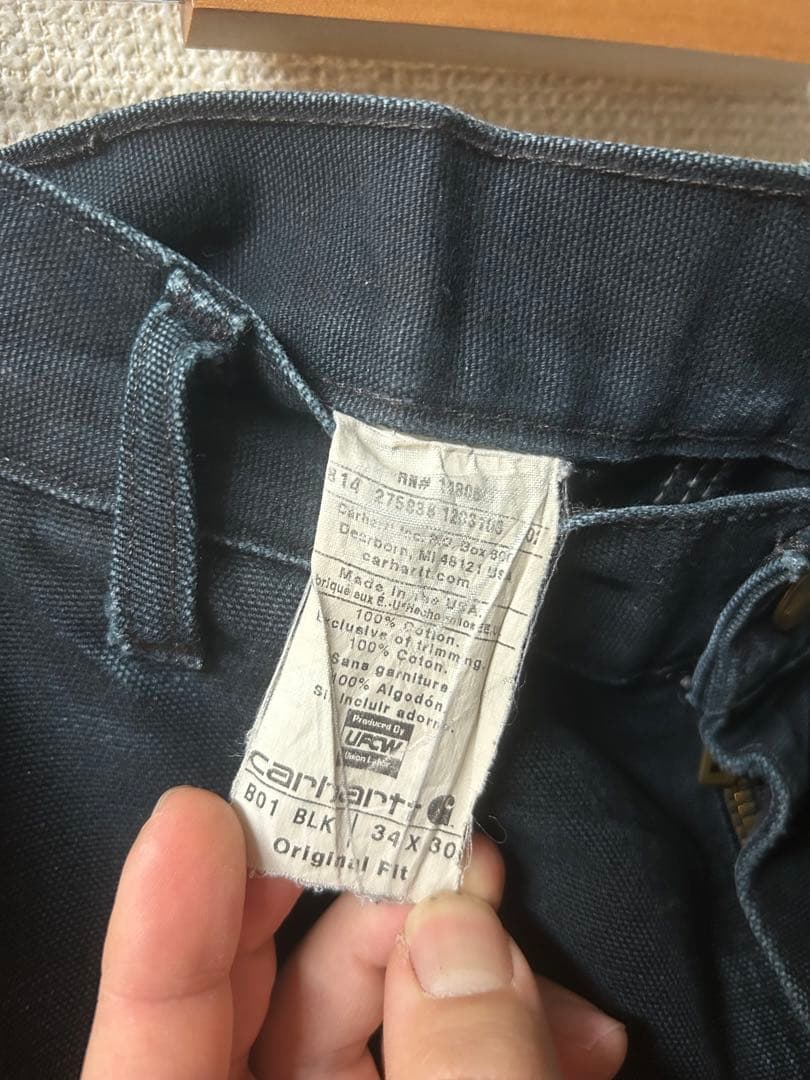 カーハート　ダブルニー　USA製　14年モデル　ブラック　ヒゲ