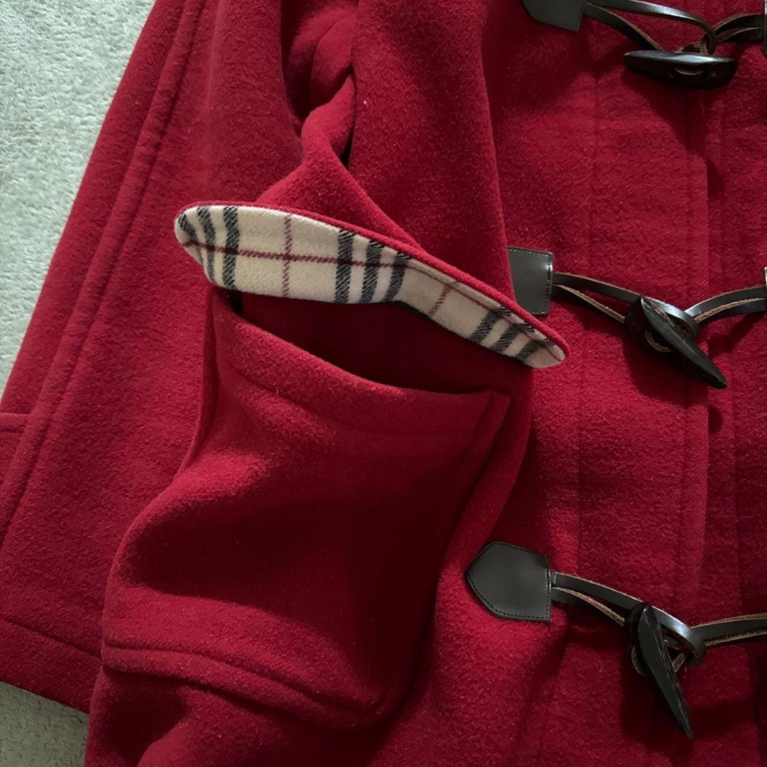 ✨希少✨ バーバリー ダッフルコート ノバチェック 本革 赤 150