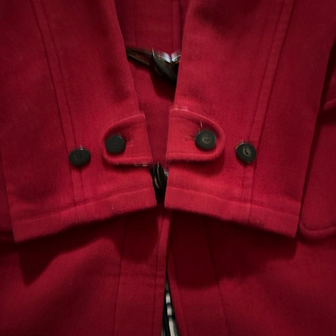 ✨希少✨ バーバリー ダッフルコート ノバチェック 本革 赤 150