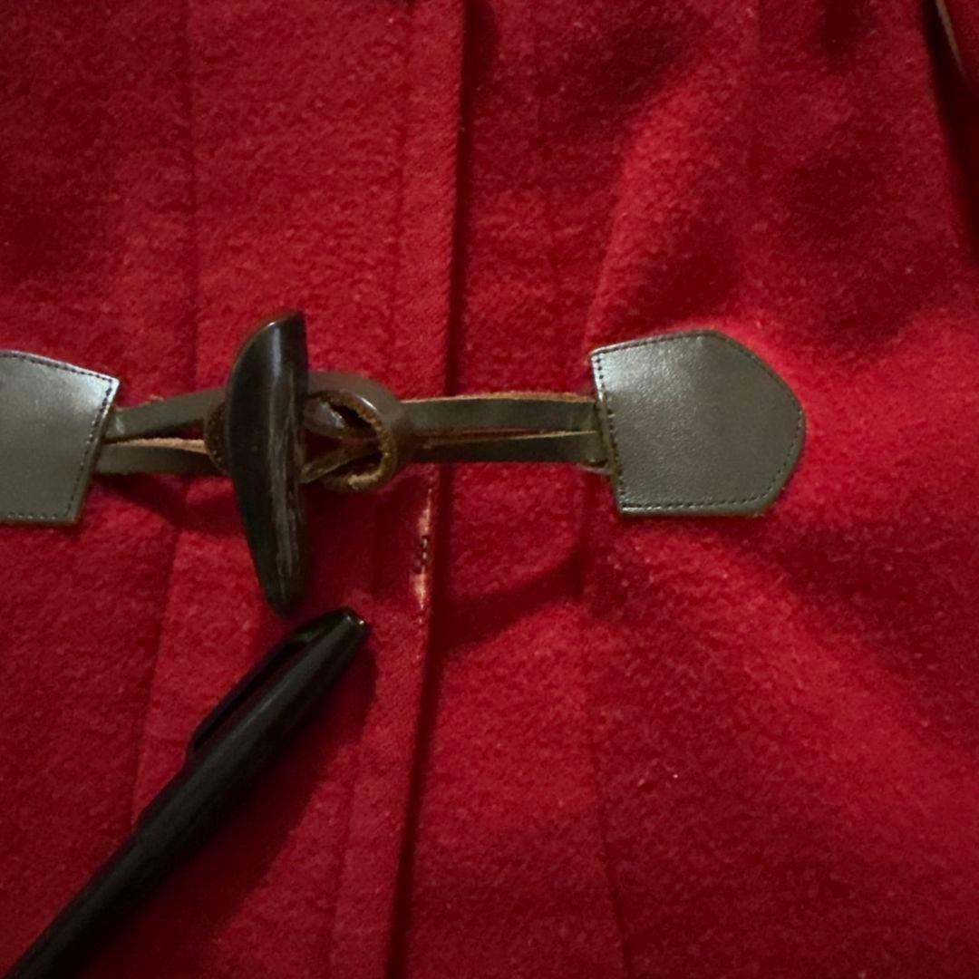 ✨希少✨ バーバリー ダッフルコート ノバチェック 本革 赤 150