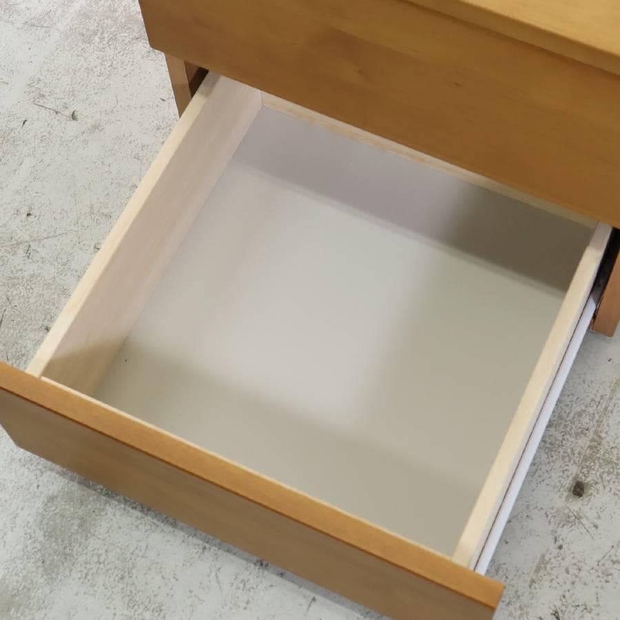 無印良品 廃番 バーチ材 ナイトテーブル サイドテーブル 引き出し2段