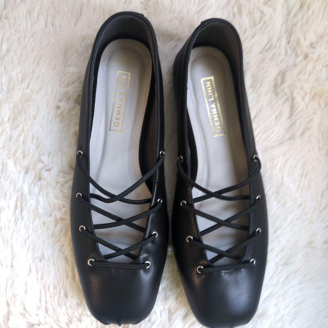 超美品 Daniella & GEMMA ゴムクロス バレエシューズ