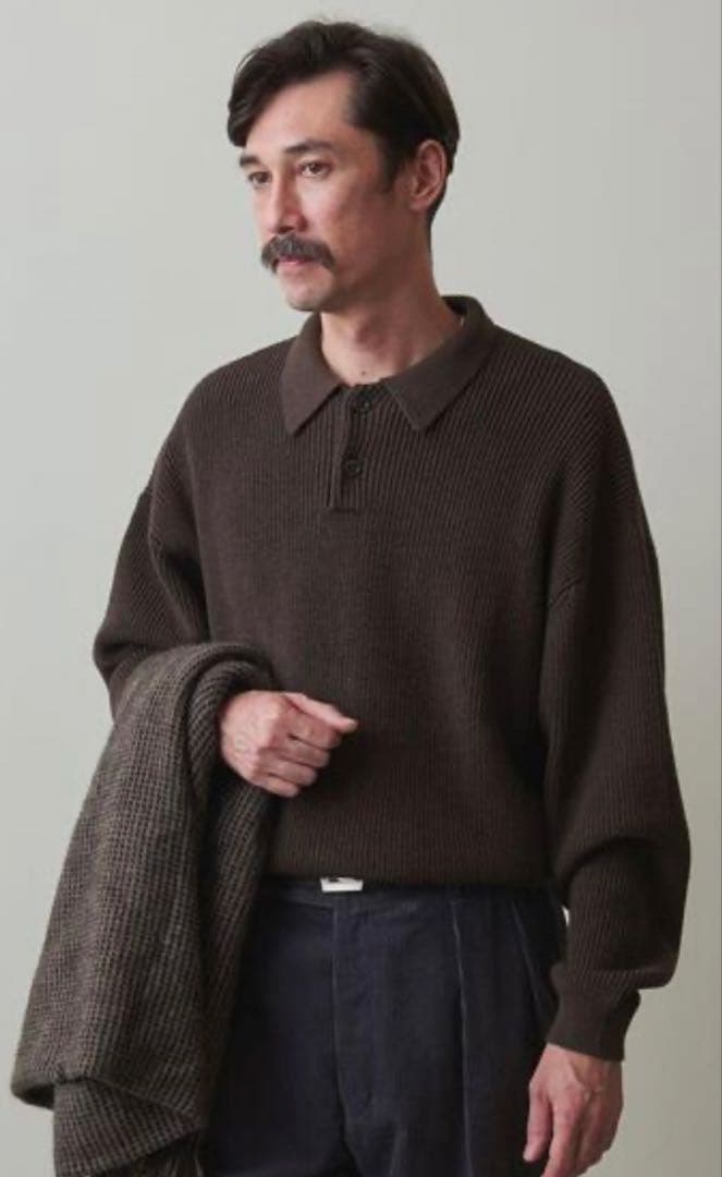 【新春セール中】steven alanブラウン ニットポロ