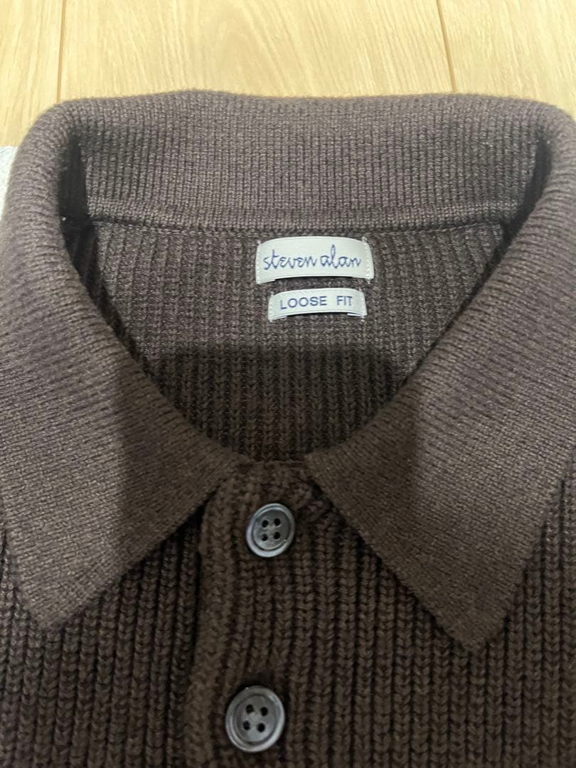 【新春セール中】steven alanブラウン ニットポロ