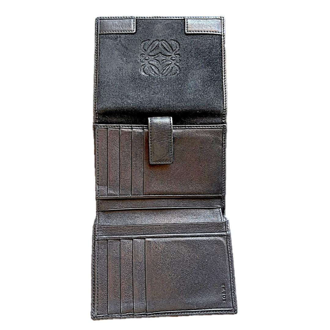 蜜柑　LOEWE スエード 三つ折り財布（ブラック）