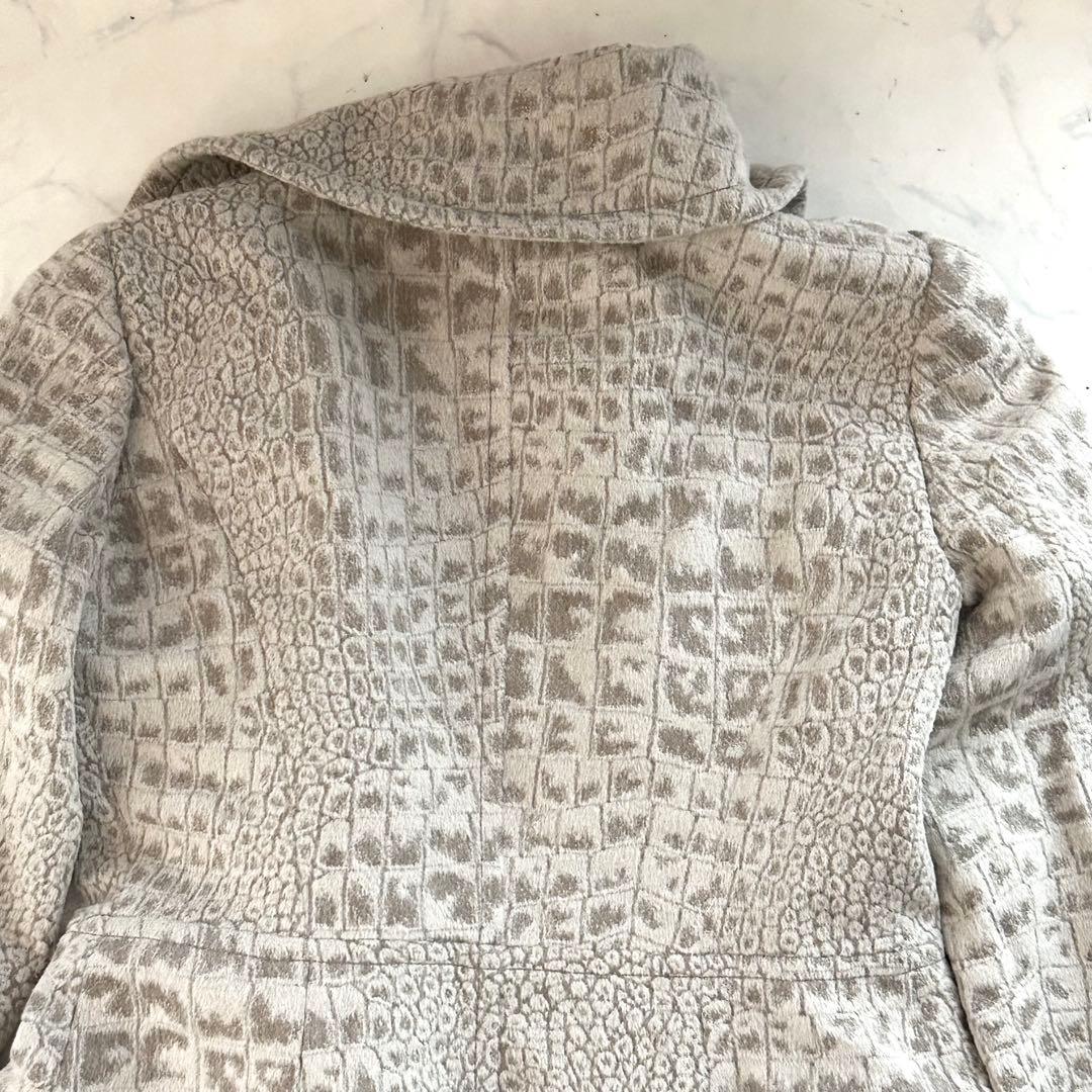 希少クロコ柄TOMASO×Stefanelli ロングコート 46 アンゴラ