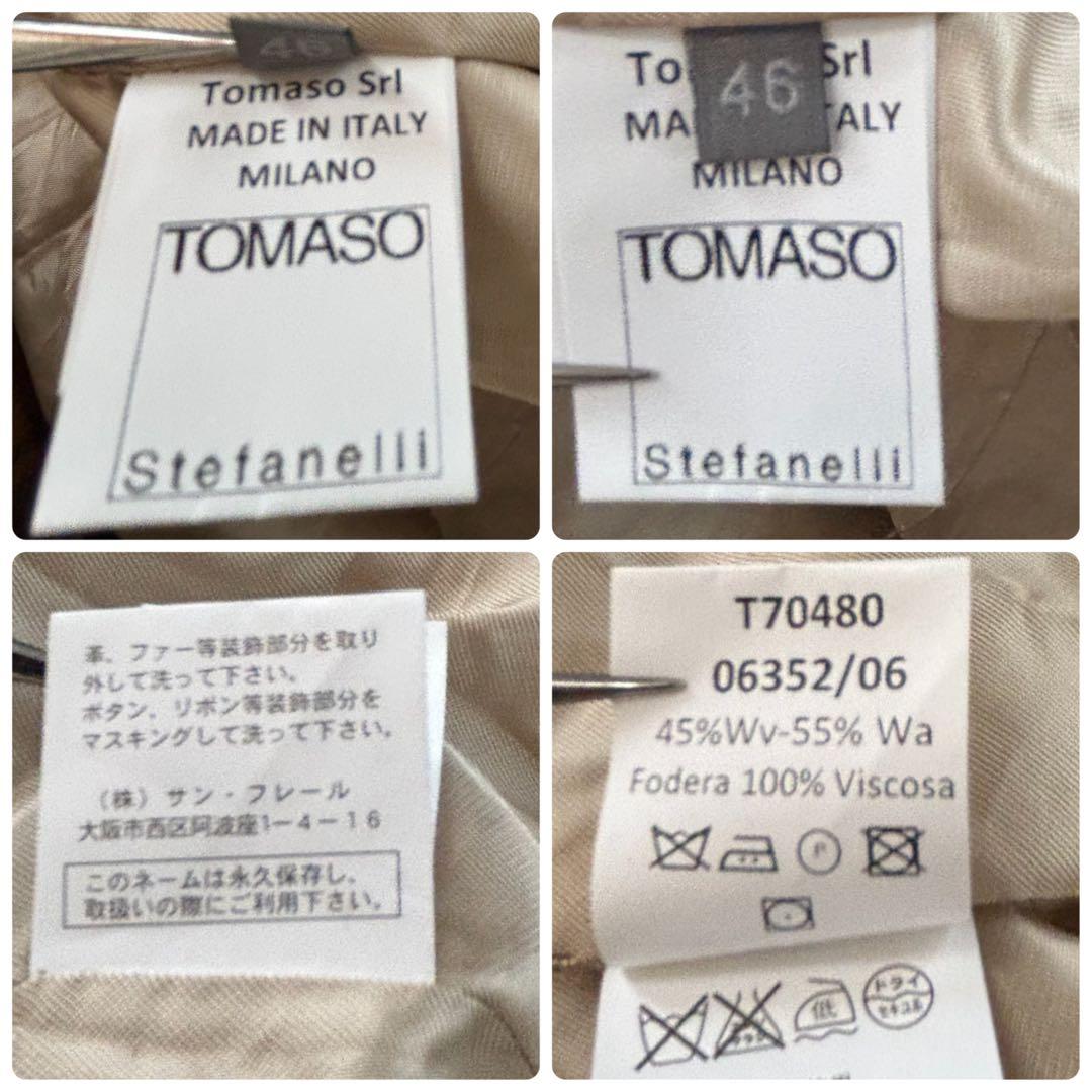 希少クロコ柄TOMASO×Stefanelli ロングコート 46 アンゴラ