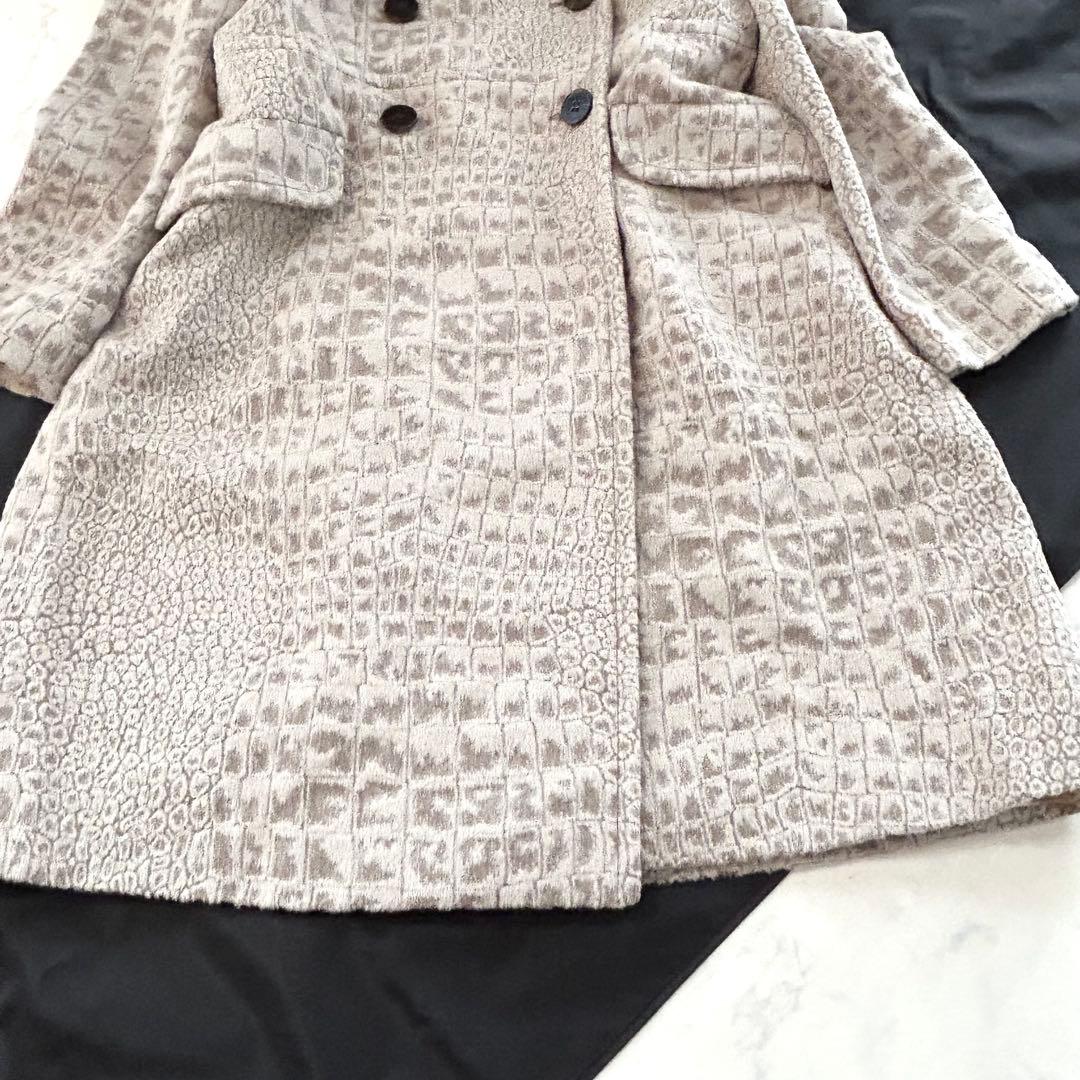 希少クロコ柄TOMASO×Stefanelli ロングコート 46 アンゴラ