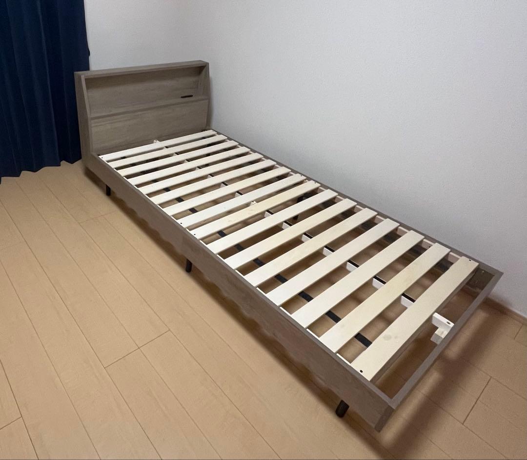 コンセント付きすのこベッド フレーム／マットレスセット