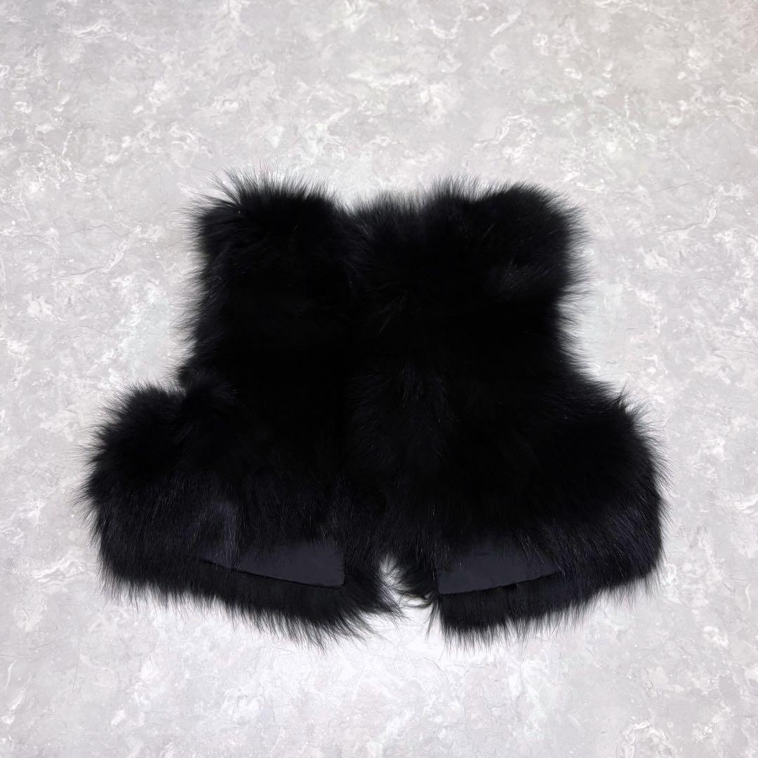 美品　EPOCA　エポカ　フォックスファー　ベスト　ジレ　ブラック　ショート丈