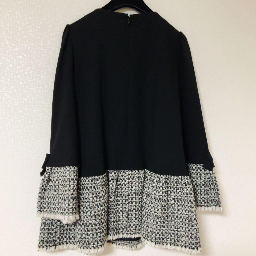 エムズグレイシー♡ツイード切り替えリボンチュニック