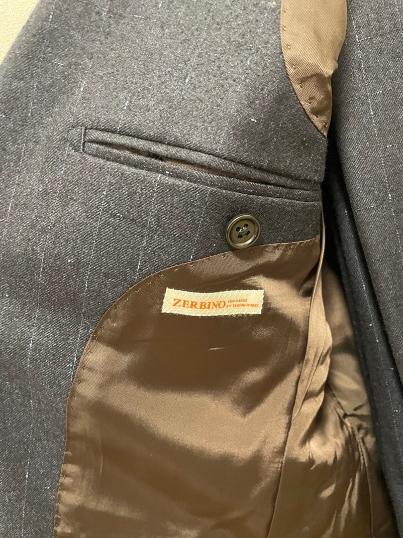 ネイビースーツ Canonico カノニコ サキソニー